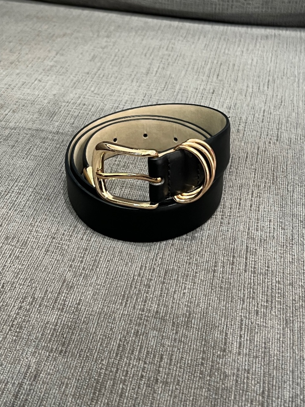 Risantry Black Belt with Gold Buckle Small